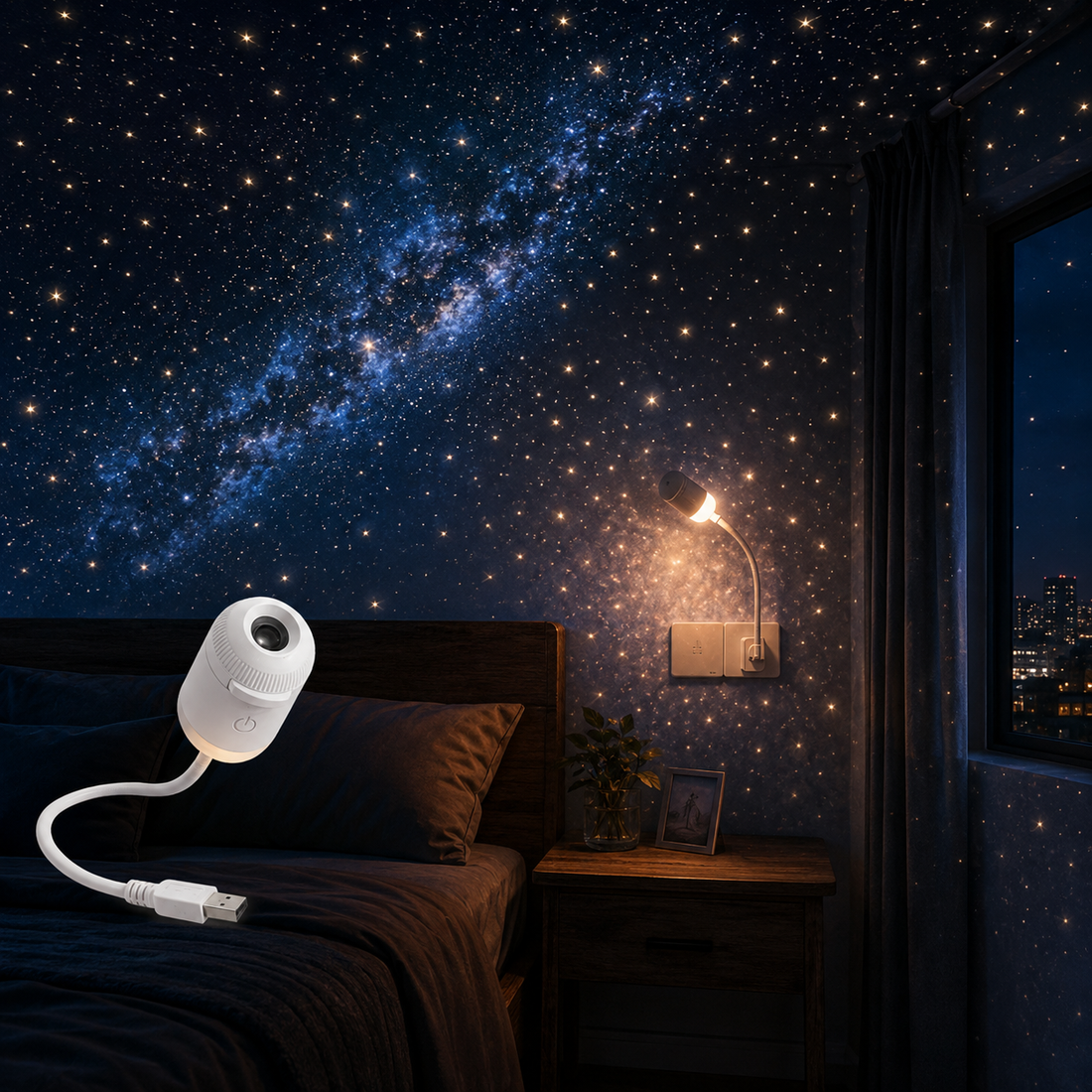 2 in 1 Galaxy 360° Sky Projector  With 12 Desgins