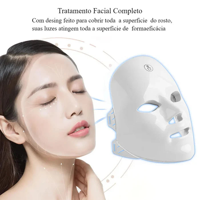 White Portable Light Facial Beauty Instrument Mask for Skin Care, Plastic, Face