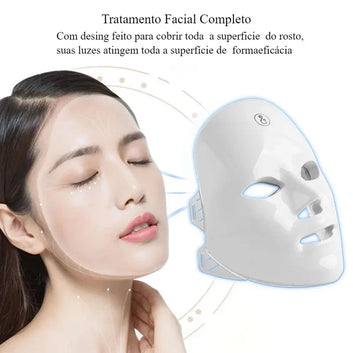 White Portable Light Facial Beauty Instrument Mask for Skin Care, Plastic, Face